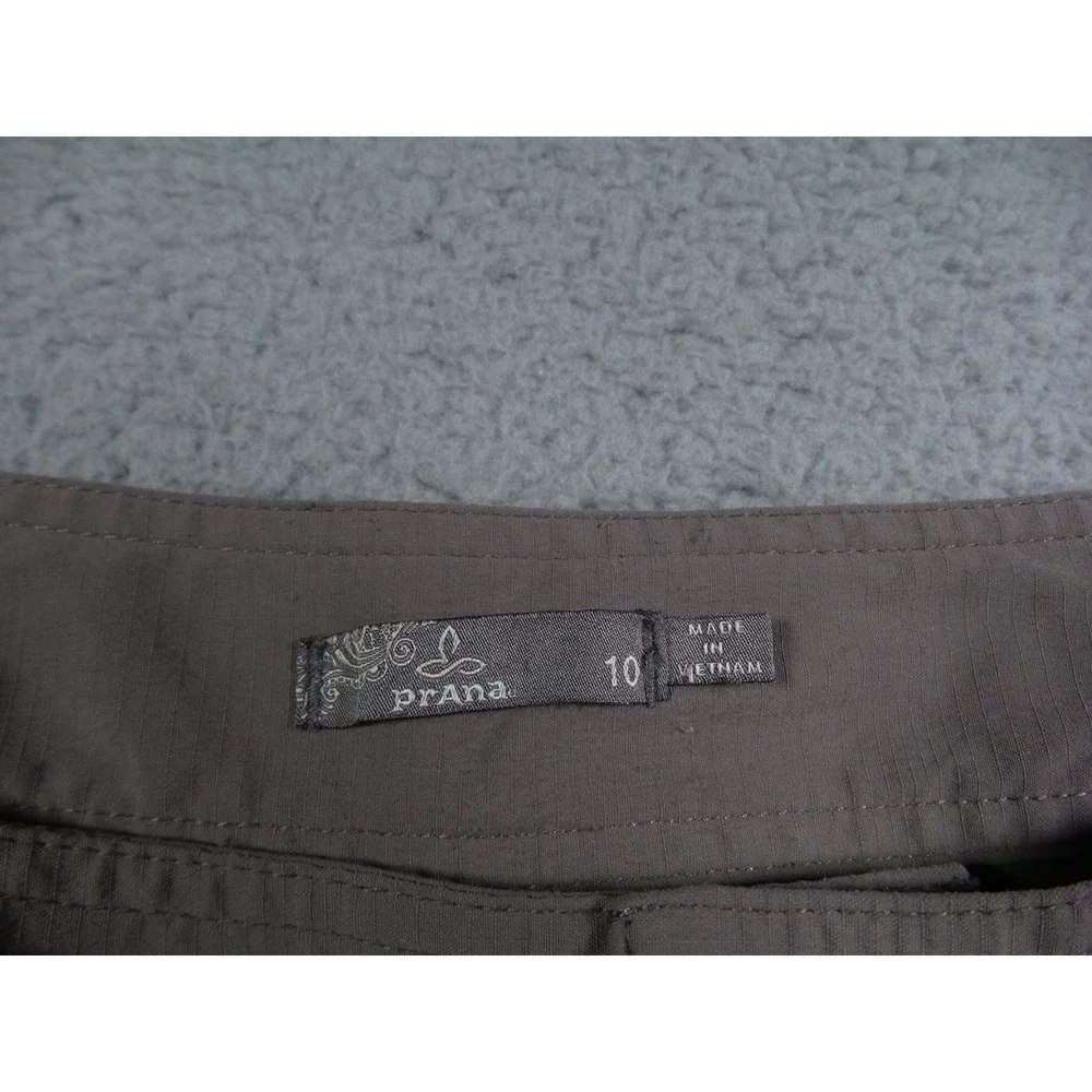 prAna Pants Womens Size 10 Gray Capri Stretch Ripstop Belted Outdoor Yoga‎